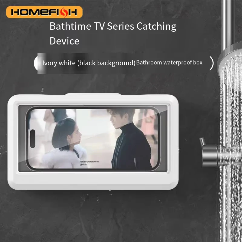 Suporte de Telefone para Chuveiro Ajustável e Impermeável com Braço Telescópico e Montagem com Ângulo de Rotação para Banheiro e Cozinha