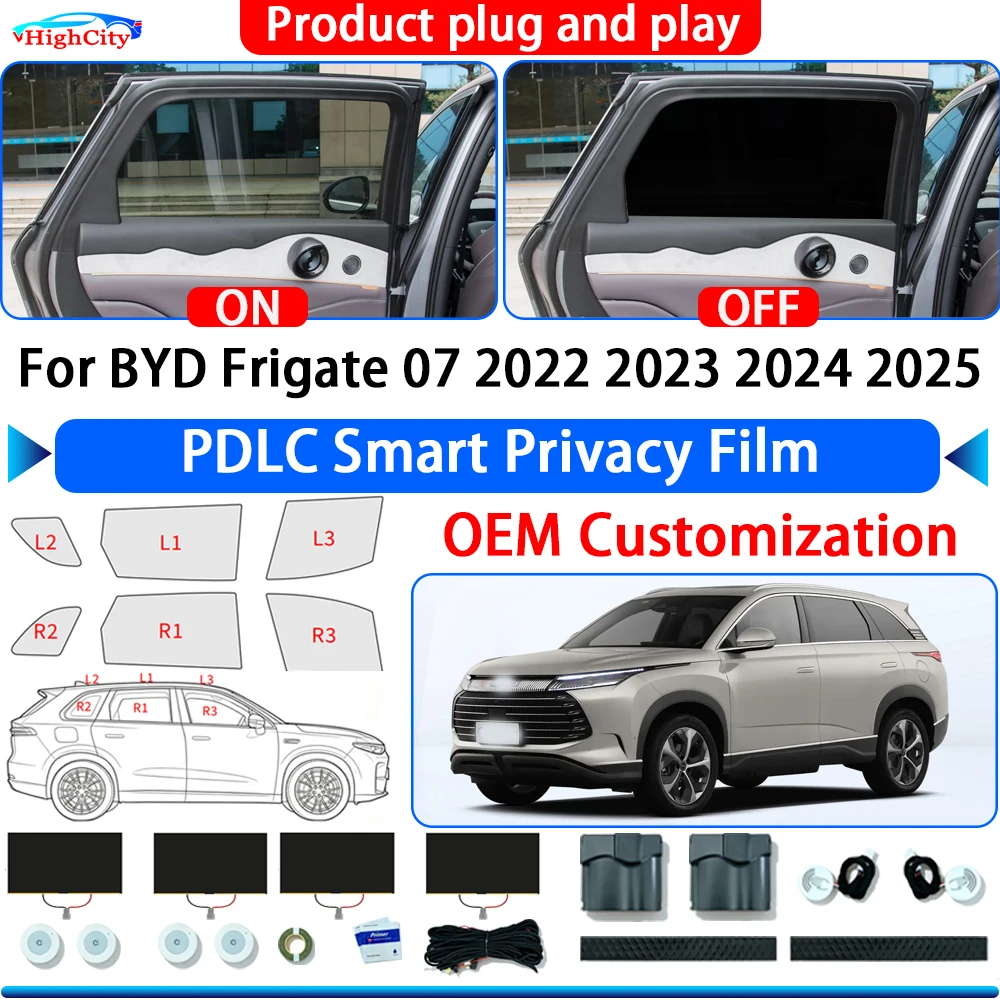 For BYD Frigate 07 2022 2023 2024 2025 OEM Switchable Smart Privacy Film Polymer Dispersed Liquid Crystal Film Window Solar film