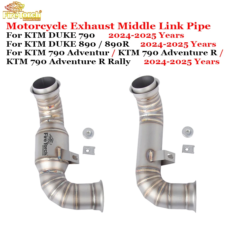 

For KTM DUKE 790 890 KTM790 KTM890 2024 2025 Motorcycle Exhaust Escape Muffler Middle Link Pipe For KTM 790 Adventure R Rally