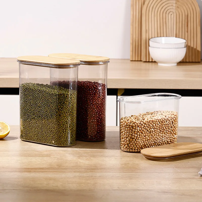 sealed ood grade, kitchen grain  box, storage grain coffee beans tank plastic bottle