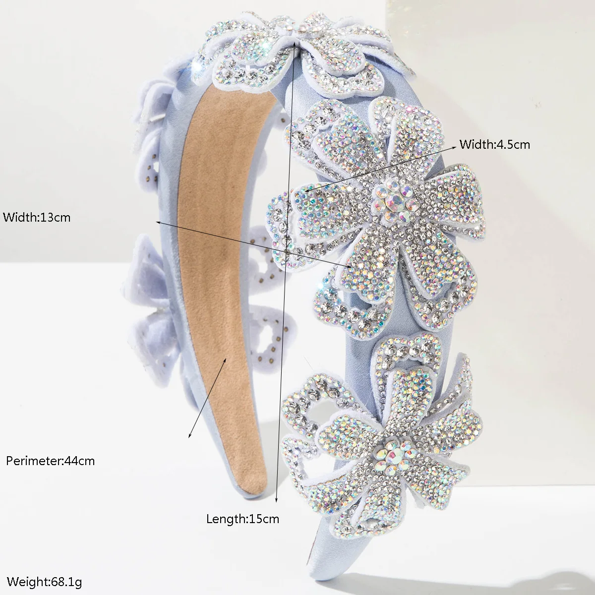 New European and American Retro Solid Color Five Diamond-encrusted Flowers Headband Niche Design Hair Accessory for Women