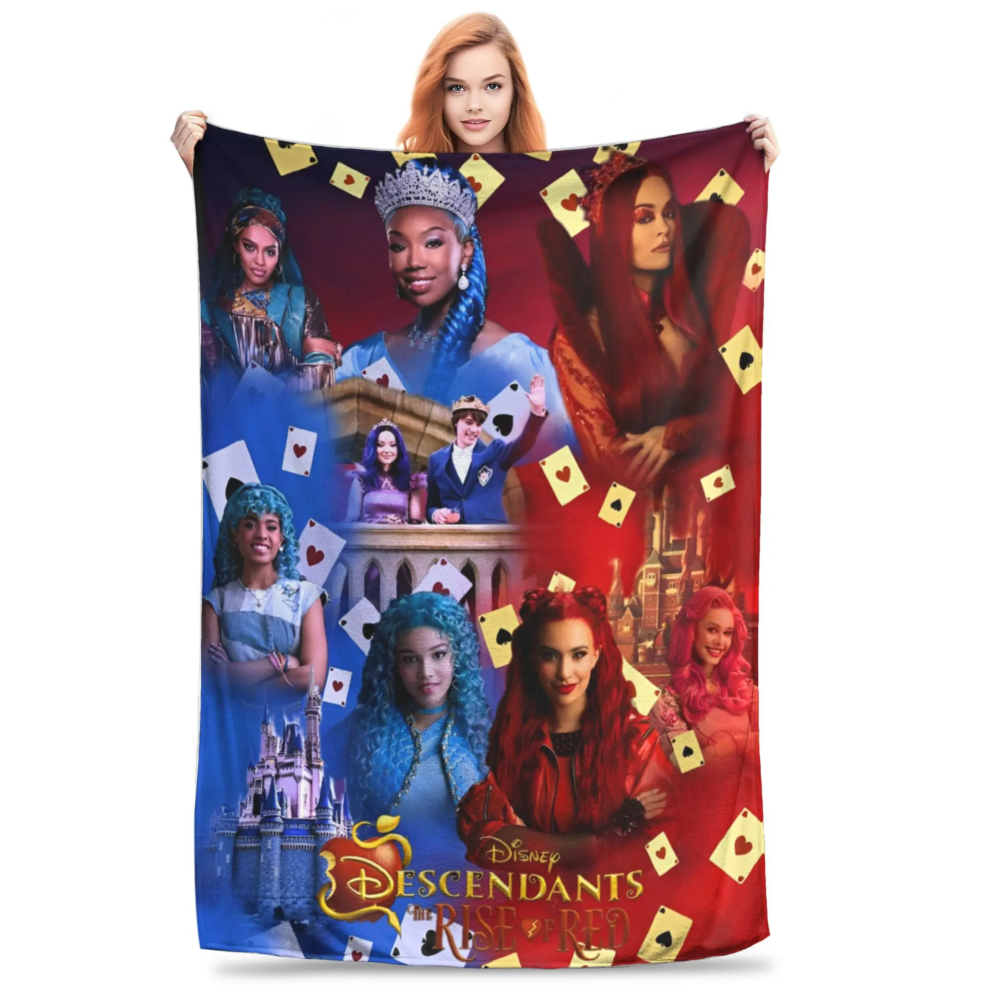 

Descendants 4 the Rise of Red Throw Blanket for Couch Soft Fuzzy Plush Blanket 50x60 Inch Multiple Sizes Bedspread All Seasons