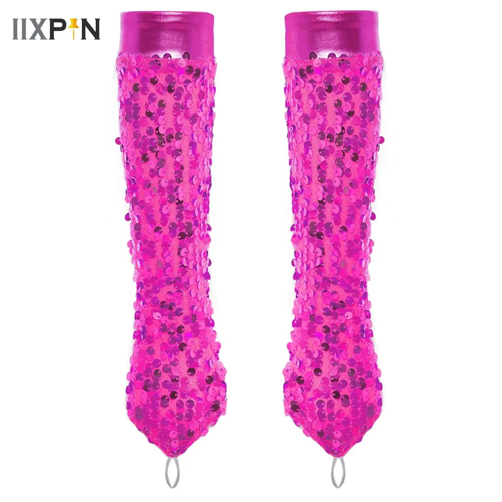 

Kids Girls Latin Jazz Dance Costume Accessories Sparkly Sequins Gloves Ballroom Dance Competition Practice Gloves Mittens