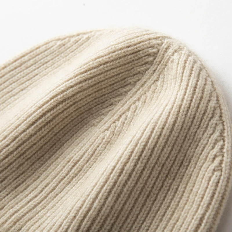 Winter New Hat for Men Knitted Korea Beanie Thick Hats Autumn Outdoor Warm Streetwear Cap Man 100% Cashmere Solid Color Soft Hat, image 6