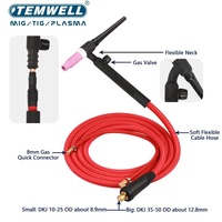 WP17 WP17FV Welder Gun TIG Welding Torch 150A 3m/ 5m/Soft Hose Flexible Gas Valve Quick Connector DKJ10-25 35-50 Wholesale