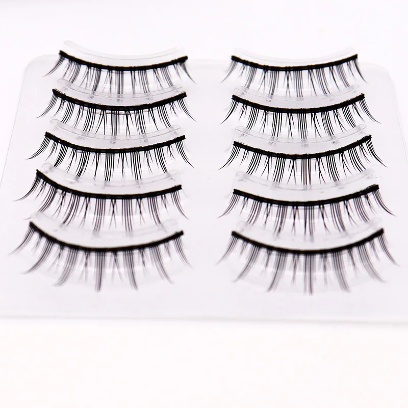 5 pairs set acrylic fake lashes natural imitation makeup cross false eyelashes beauty eyes makeup set lash extension supplies