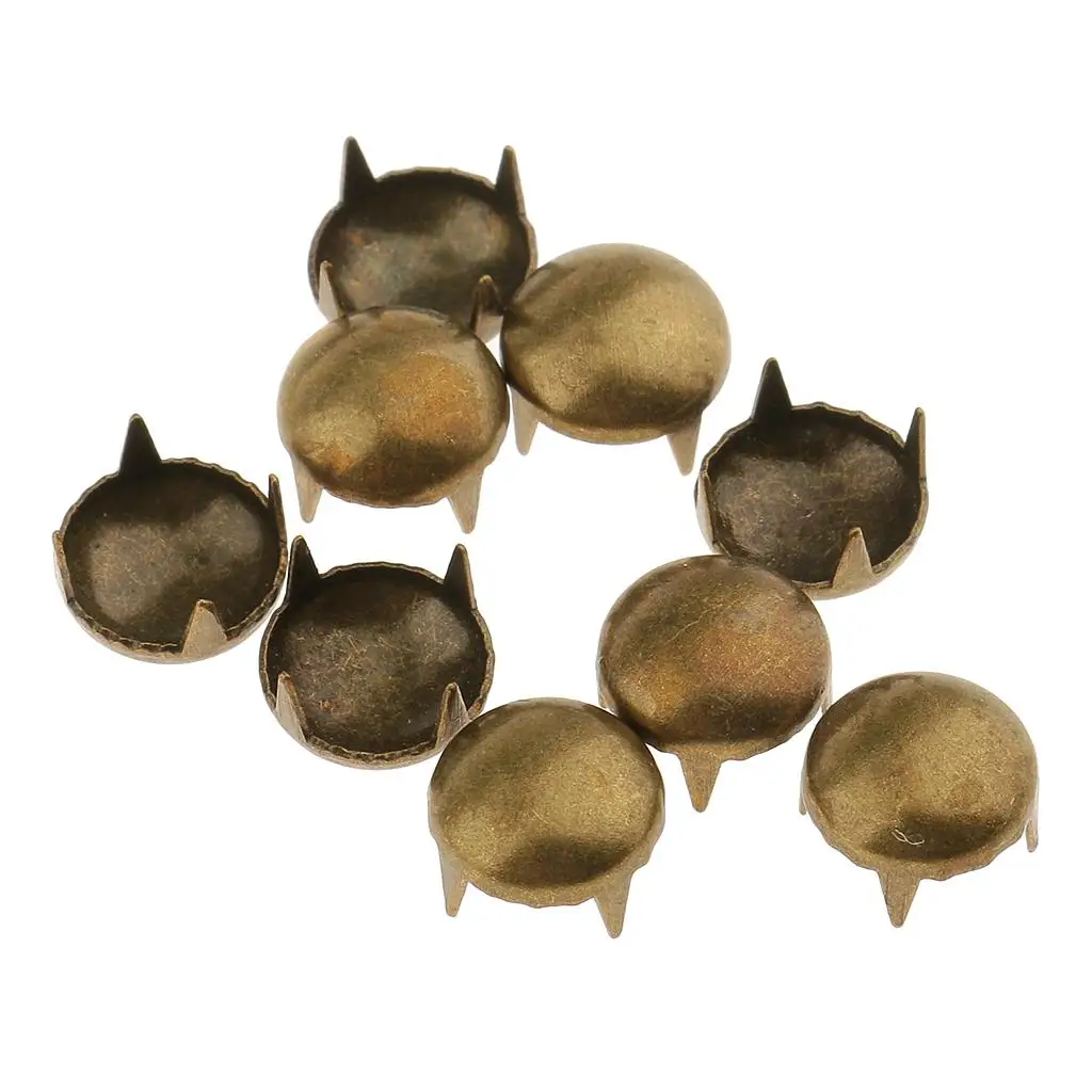 Cobre Cone Redondo Rivet Spike Studs, DIY Hat Bag e Jeans Decor, 8mm, 100Pcs