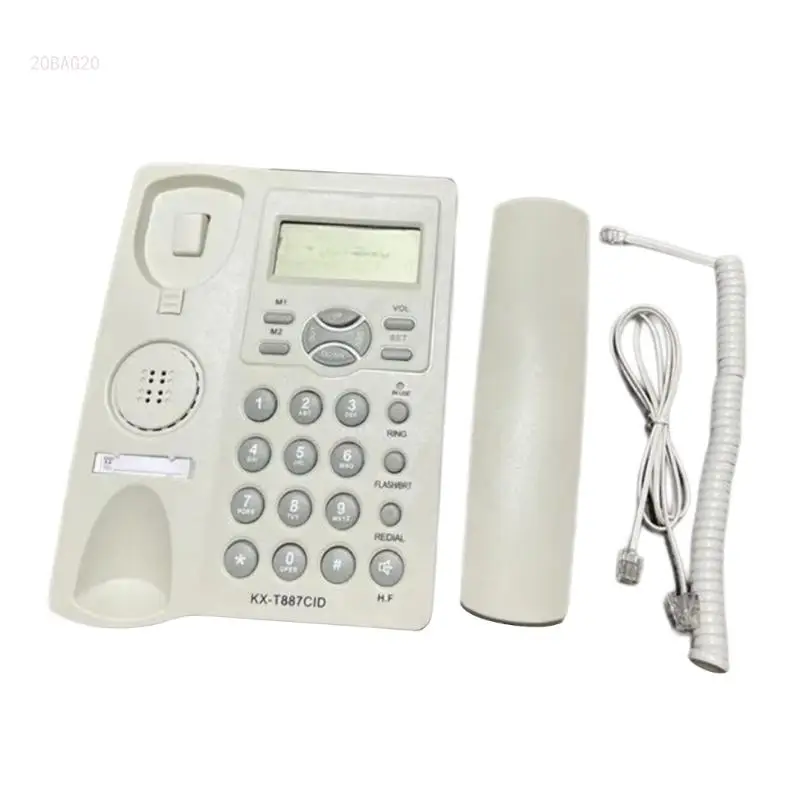 Desktop Corded Telephone Home Fixed Landline Phone Big Buttons Speakerphone Caller Identification LCD kx-887CID