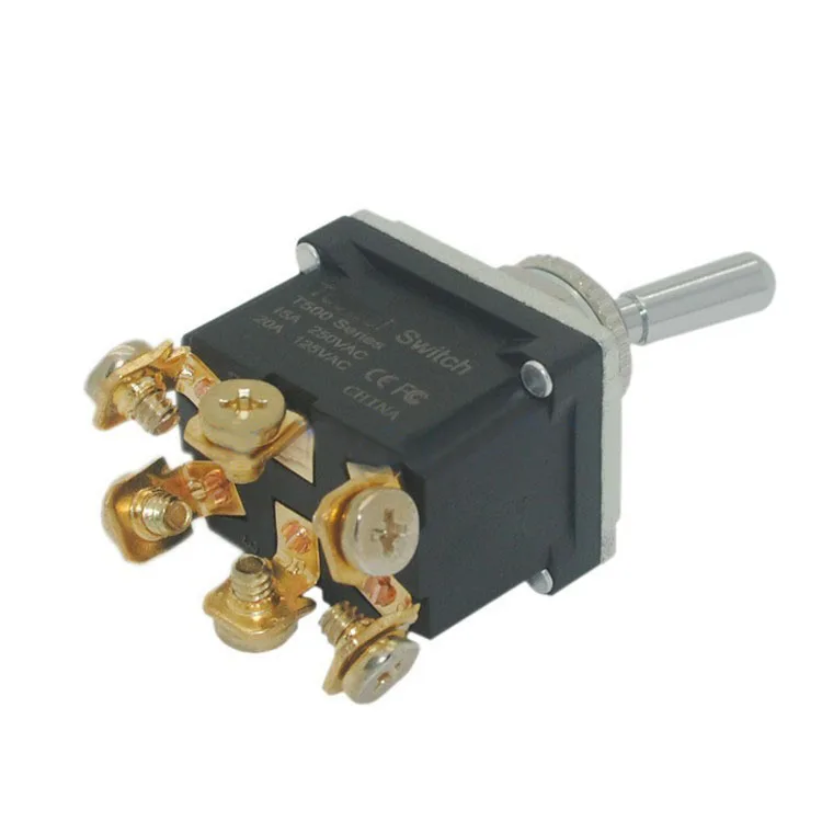 Original T502BW waterproof button switch Outdoor switch Toggle switch 6-pin 2-speed ON-ON IP67 15A/250V