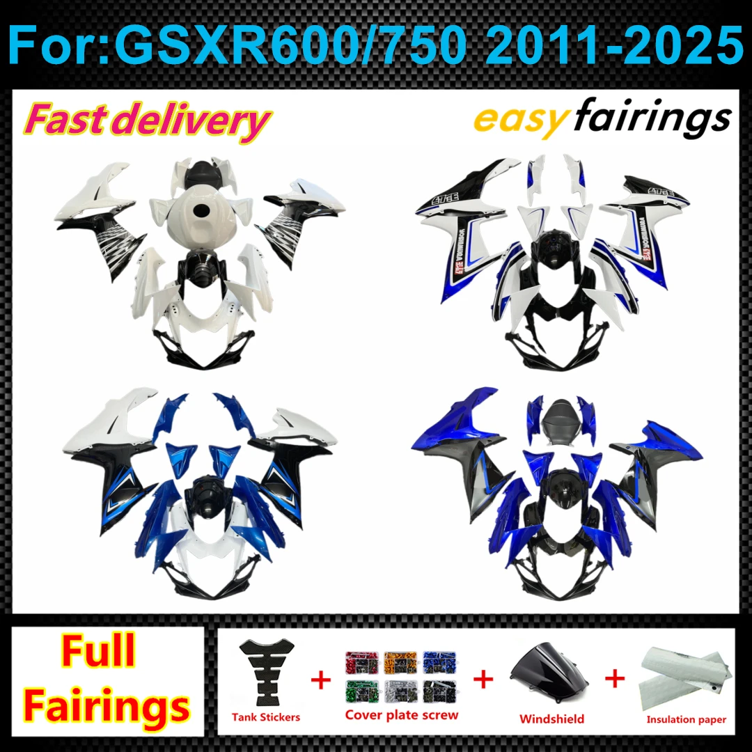 Motorbike Full Fairing Shell Assembly ABS Injection Panels Fit For GSXR600 GSXR750 GSXR 600 750 K11 2011‑2026 Fairings Set