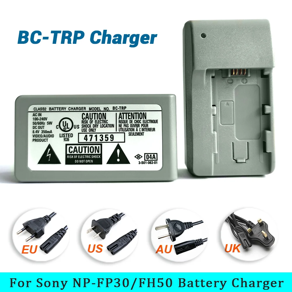 BC-TRP Camera Battery Charger for Sony NP-FP30,FP50,FP51,FP60,FP70,FP71,FP90,FH30,FH40,FH50,FH60,FV50,FV70,FH100 Lithium Battery
