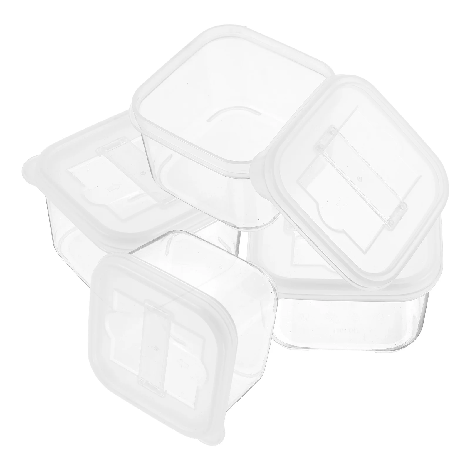 

4 Pcs Sample Box Food Containers with Lids Condiment Storage Case Mini Small Plastic Kitchen Fridge Organizers Dressing