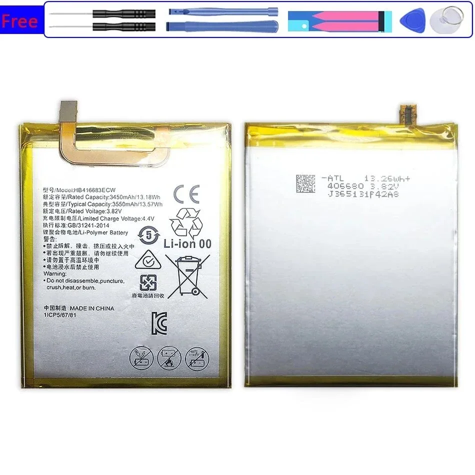 New HB416683ECW Real 3450mAh Battery For Huawei Ascend for Nexus 6P 4G ,7, H1511 H15 + Tools