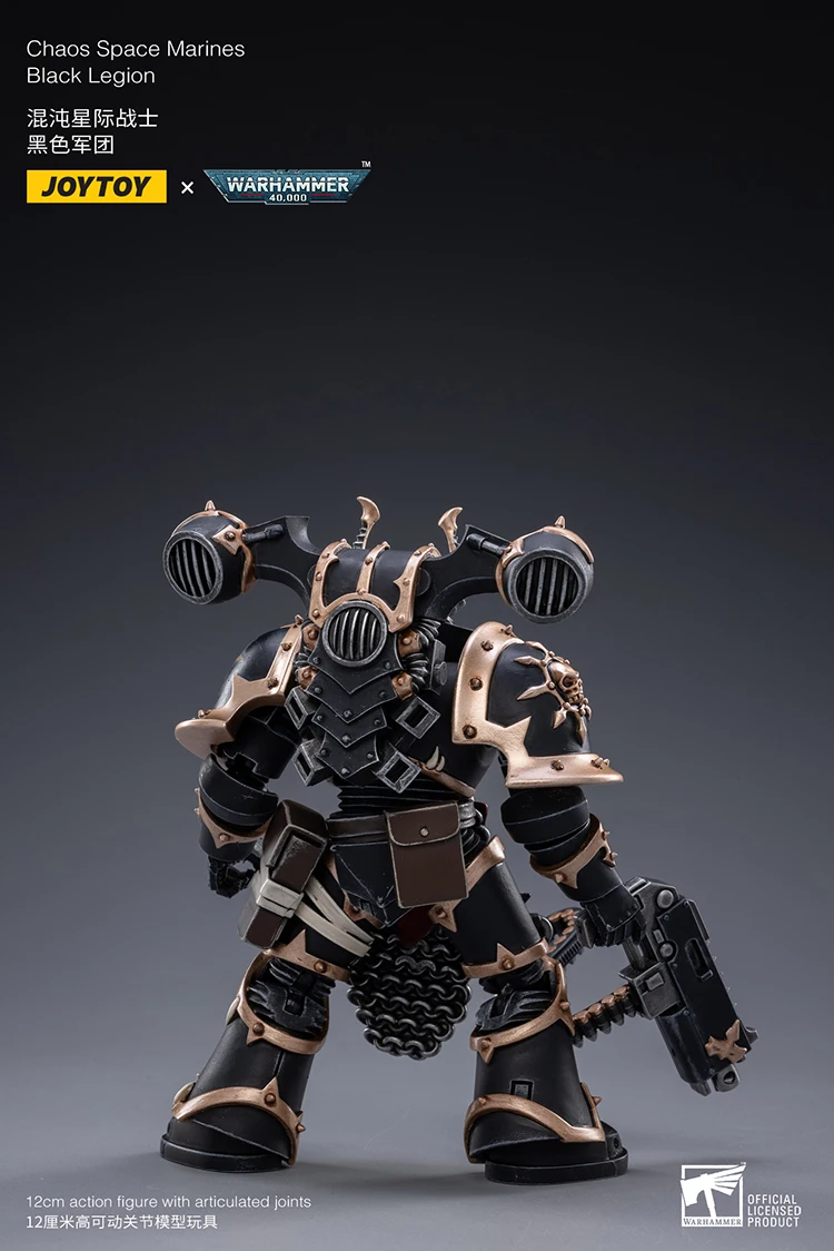 Joytoy Warhammer 1/18 عمل أرقام الفوضى مشاة البحرية الفضائية الأسود الفيلق C لعبة مجسمة الصبي الهدايا 3.75 بوصة