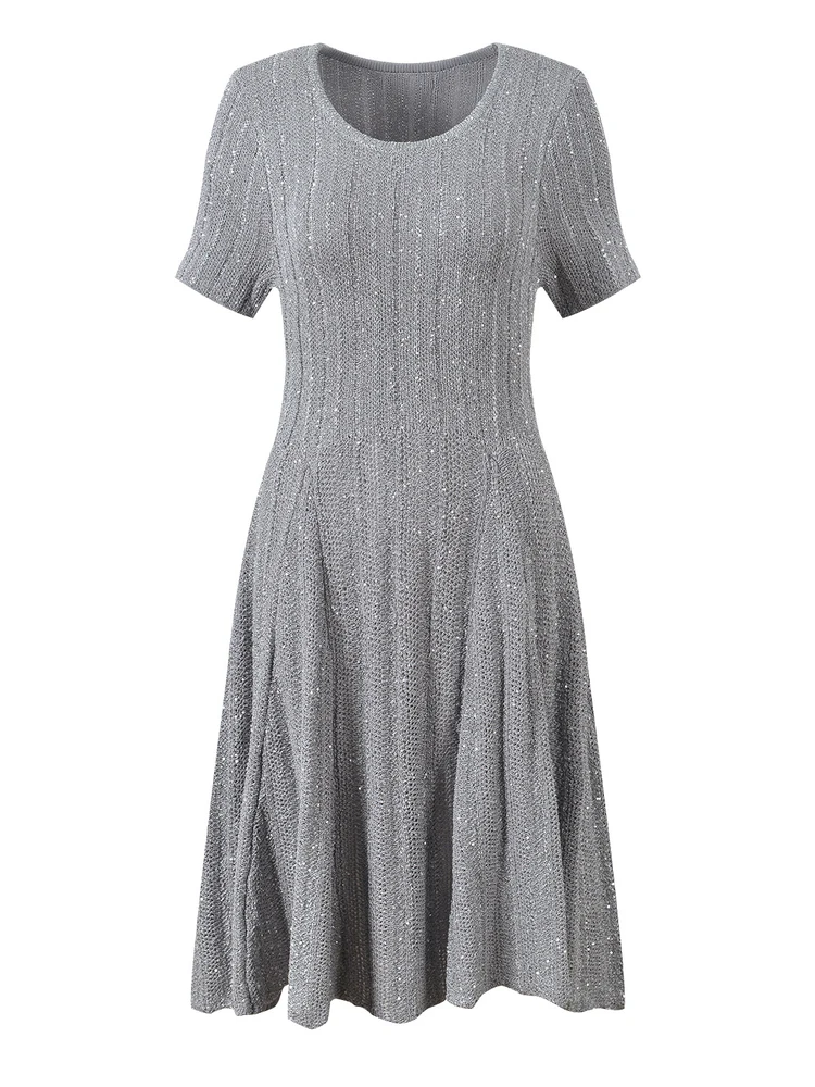 Ele rond Ne ort Sve Dr iny paillettes broderie lourde Version haut de gamme jupe trapèze trajet Sle été Dr