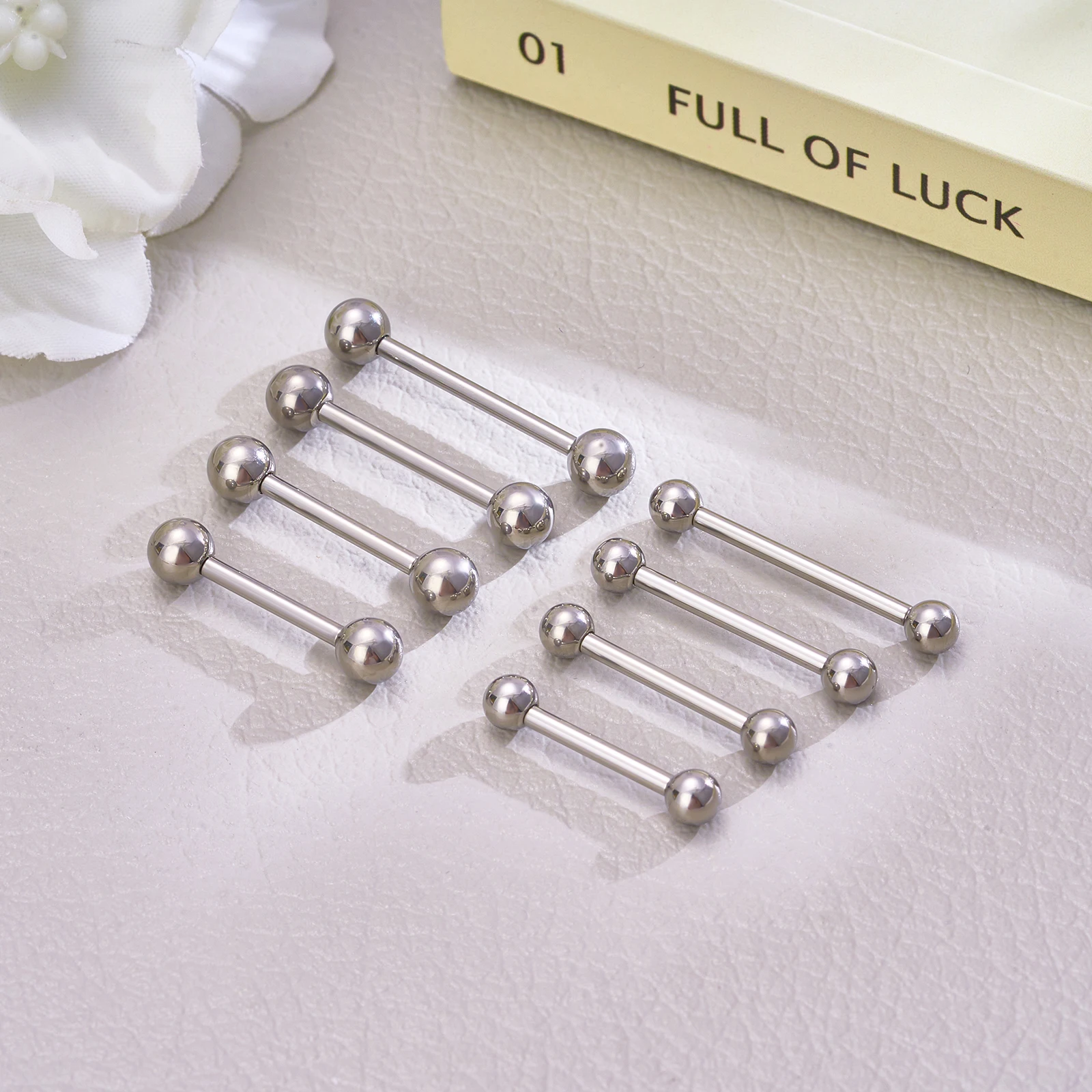 1/10 Stück Externer/Interner Gewinde-Piercing-Schmuck aus G23 Titan, 14G 16G, langer Industrial Barbell Ring, Zungenpiercing, sexy Barbell – Detail 14