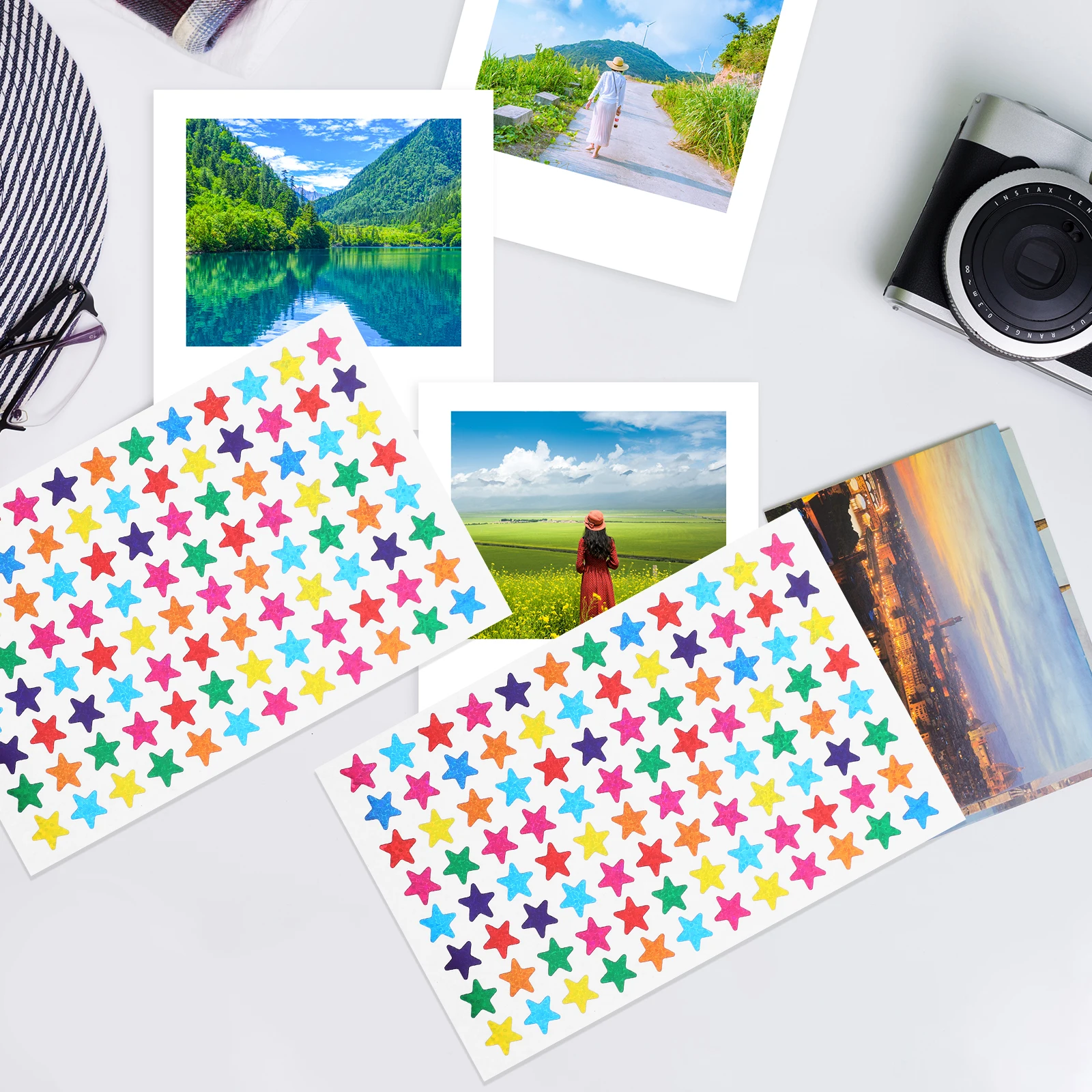 

960 шт. 1 см самоклеящиеся разноцветные блестящие наклейки со звездами на день Святого Валентина Diy Декор блестящие звезды блестящие награды принадлежности для учителей