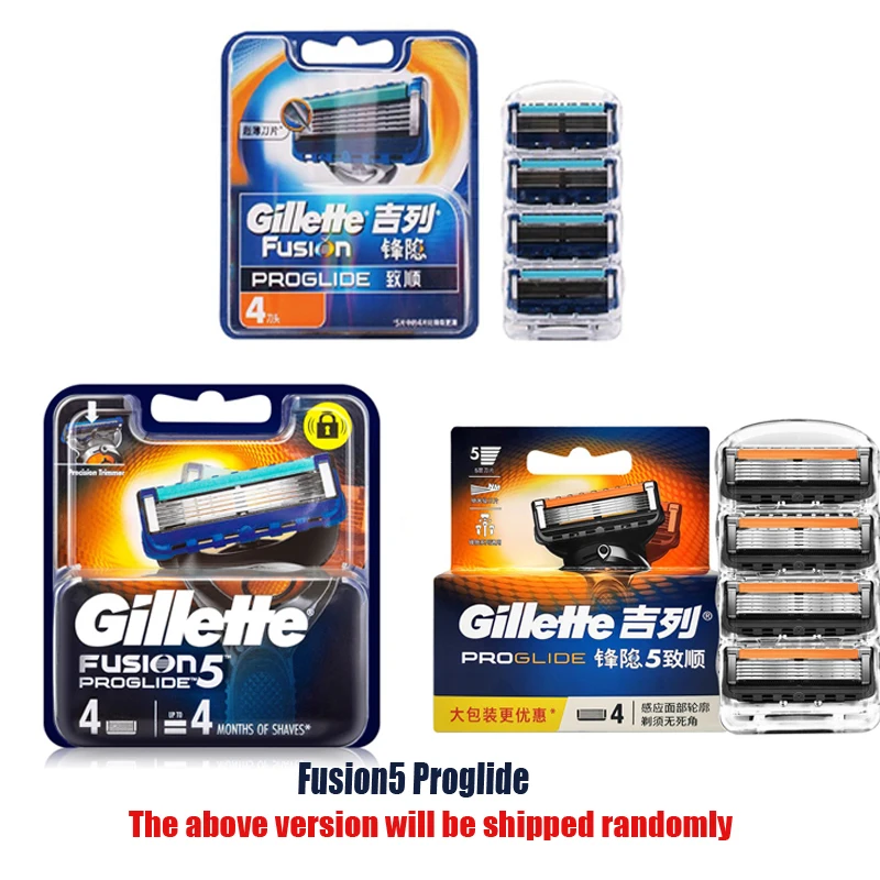 Original gillette fusão lâminas de barbear para homens barbear barbear mais suave proglide proshield segurança navalha recargas