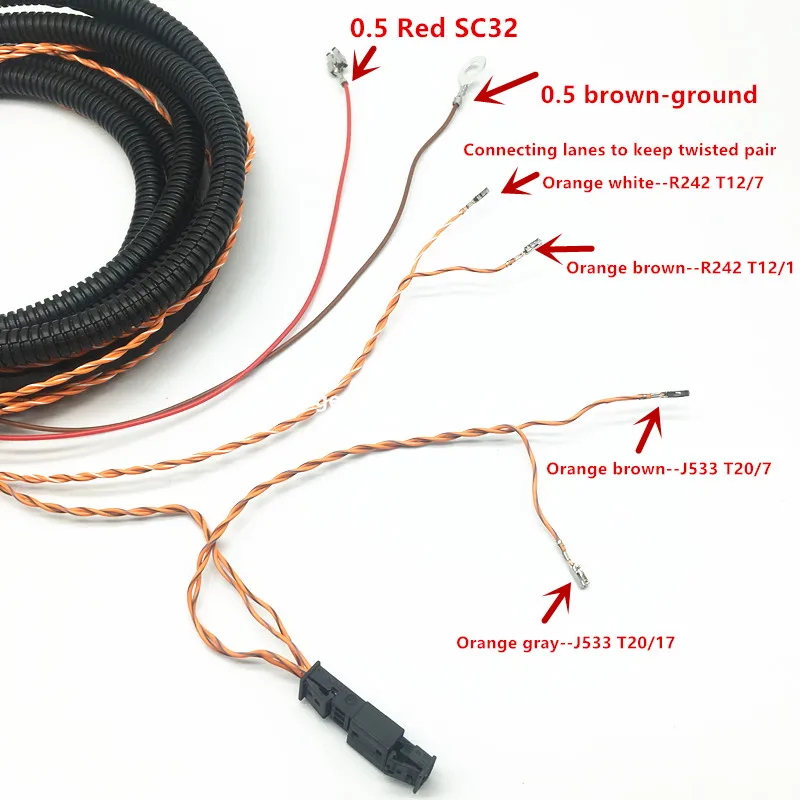 

Передняя камера, поддержка полового движения, кабель датчика ACC, адаптивный жгут проводов круиз-контроля для vw Golf 7 MK7 Passat B8 A3 8V