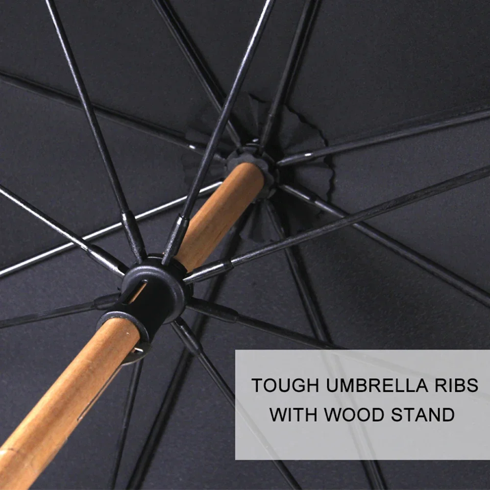 Parachase Bamboo Big Umbrella Men Vintage Windproof Umbrella Strong Retro Curved Large Long Handle Rain Umbrella Business