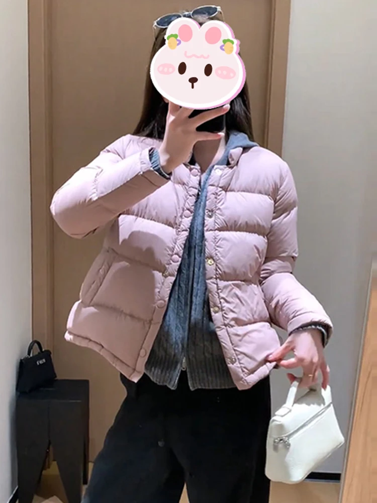 

Korean Sle Stand Collar Single Button Thiened Cotton Jaet Women's Winter New Sle Casual Loose Slimming Versatile Top