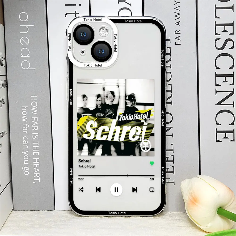 T-tokio Hotel Phone Case for IPhone 16 15 14 13 12 Mini 11 Pro Max X XS 7 8 Plus Soft Clear Cover Singer Tom Bill Kaulitz Fundas