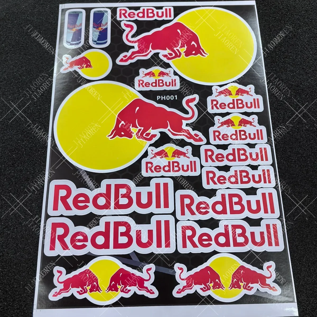 Red Bull Logo Motorcycle Stickers Helmet Decal Kit image 4