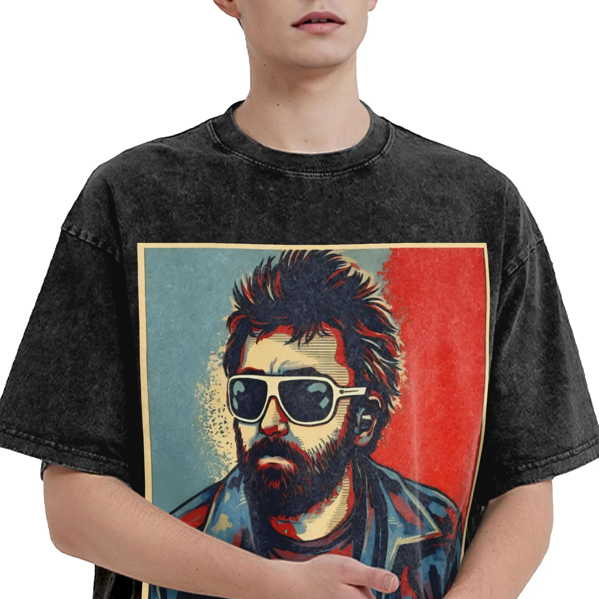 

Adam The Woo Washed T-Shirt Men Vintage Cotton T-Shirts Beach O Neck Leisure Tees Pattern Oversize Tops