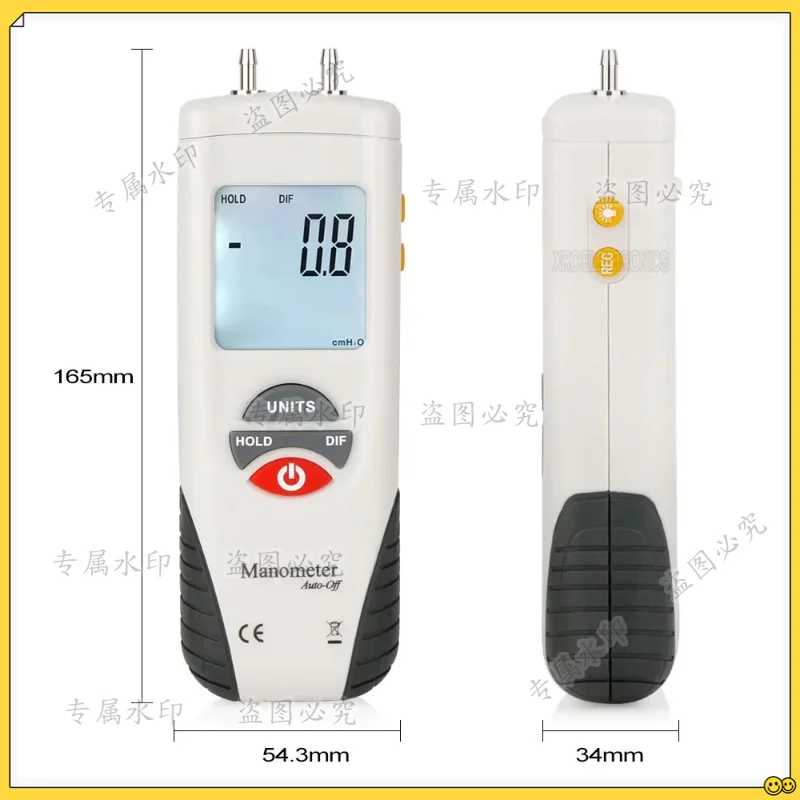 

HT-1891 Digital Vacuum Pressure Gauge Meter Differential Gas Pressure Pressure Gauge 80mm