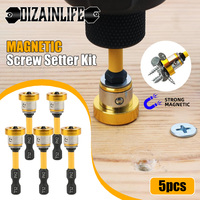 5pcs 50mm Positioning Screwdriver Bits S2 Drywall Screw for Plasterboard Gypsum Board Plasterboard Screw Driver Locating Tools