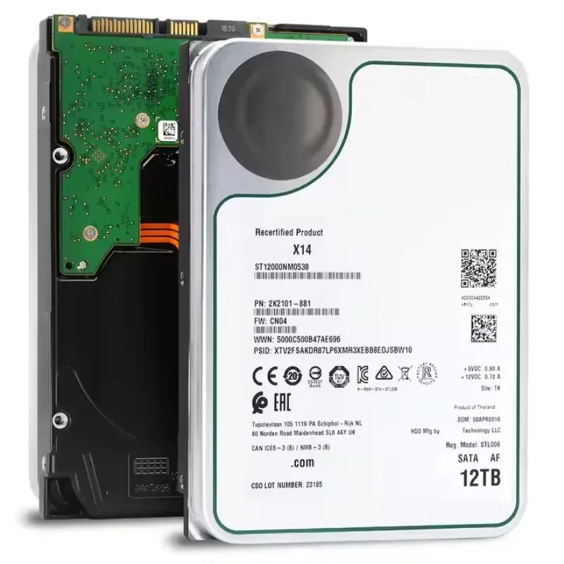 

2pcsExos X14 St1000Nm0538 1Tb 3.5" Lff 6Gbps 7.K Rpm Fastformat 51E Enterprise Sata Hard Disk Drives