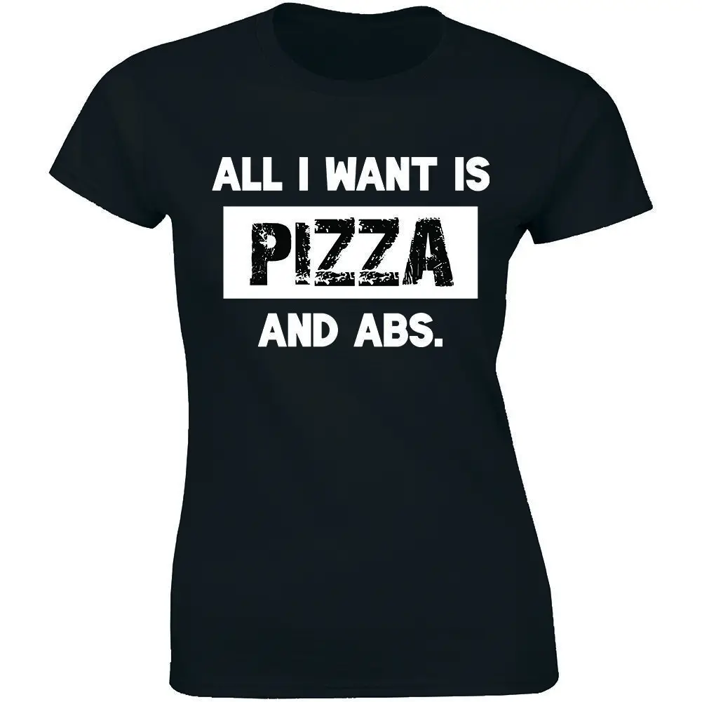 Camiseta de entrenamiento de Fitness All I Want Is Pizza And Abs, divertida, amante de la comida