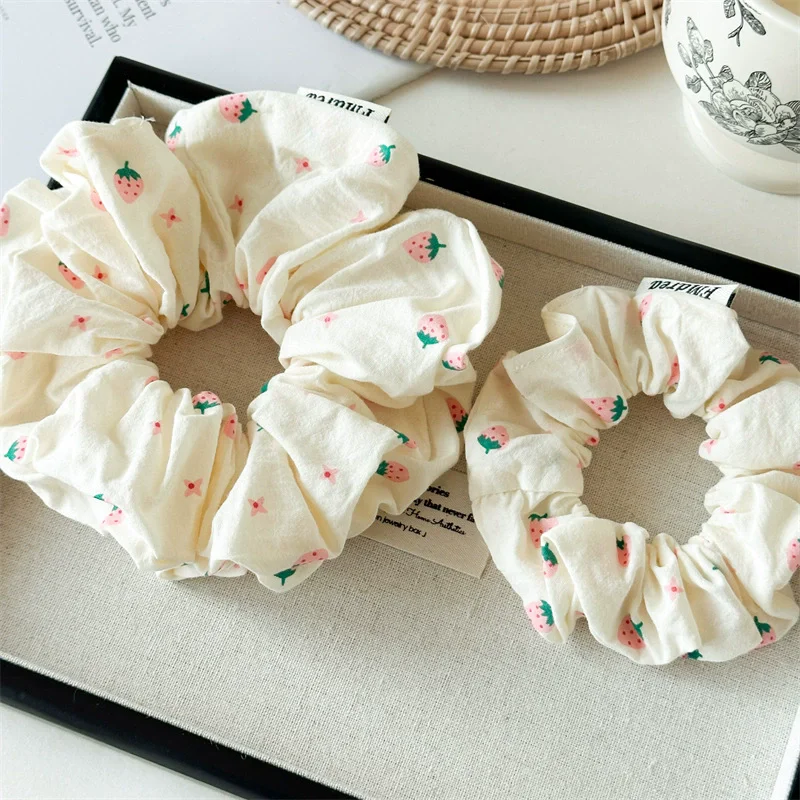 

Early Spring New Sweet Pink Strawberry Cream Colour Hair Cord For Cute Girl Fashion Elastic Scrunchie