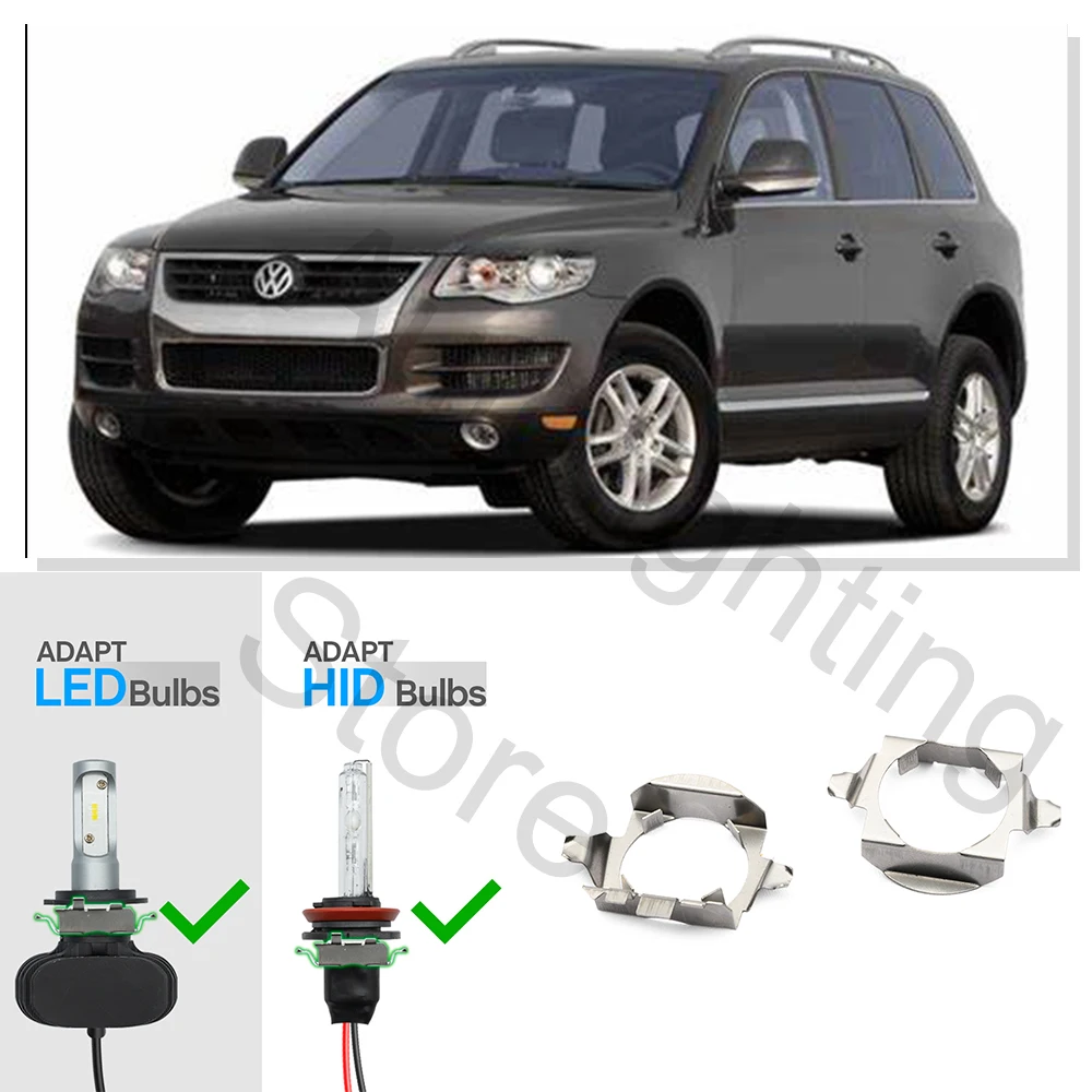 2Pcs OE-Spec H7 LED HID Headlight Bulb Socket Retainer Holder Adapters for VW Passat B5.5 Tiguan Touareg Ameo Audi A6 Skoda