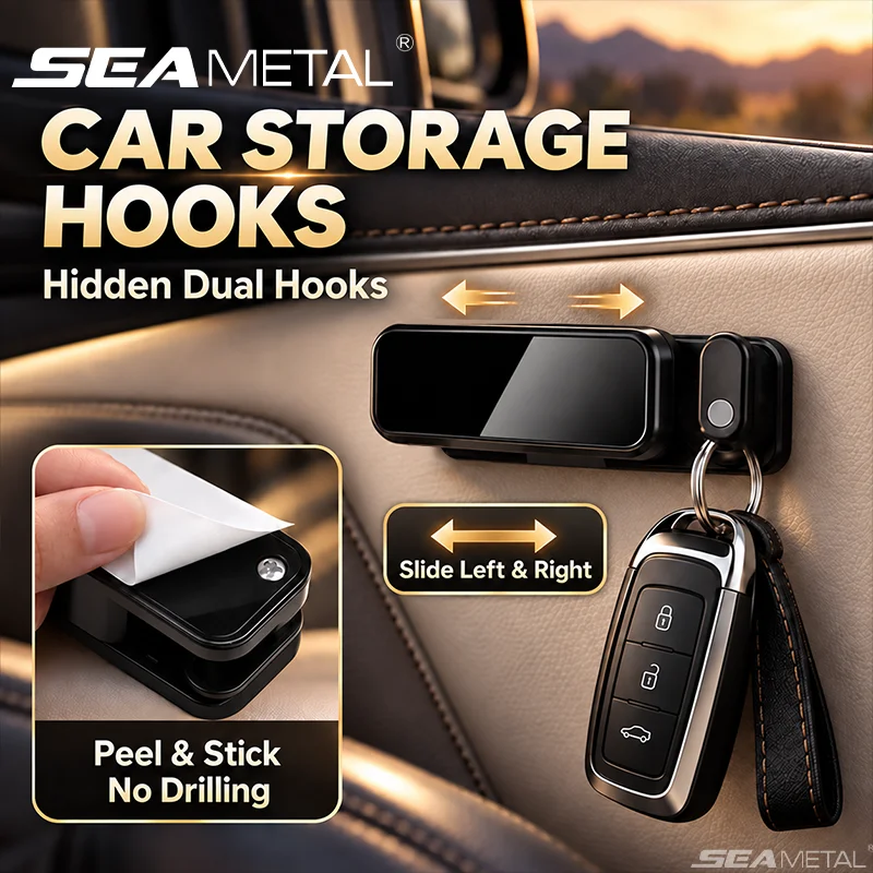SEAMETAL Car Hidden Hook Cable Organizer Dual Adhesive Hanger Interior Storage Accessories Dashboard Organization Management