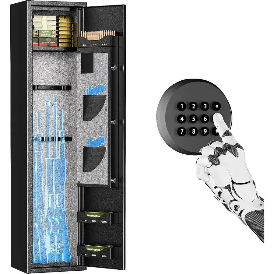 

35-сейф для винтовки, быстрый доступ, большой сейф для пистолета для винтовки и пистолетов с замком клавиатуры, электронный замок, шкаф для пистолета с функцией