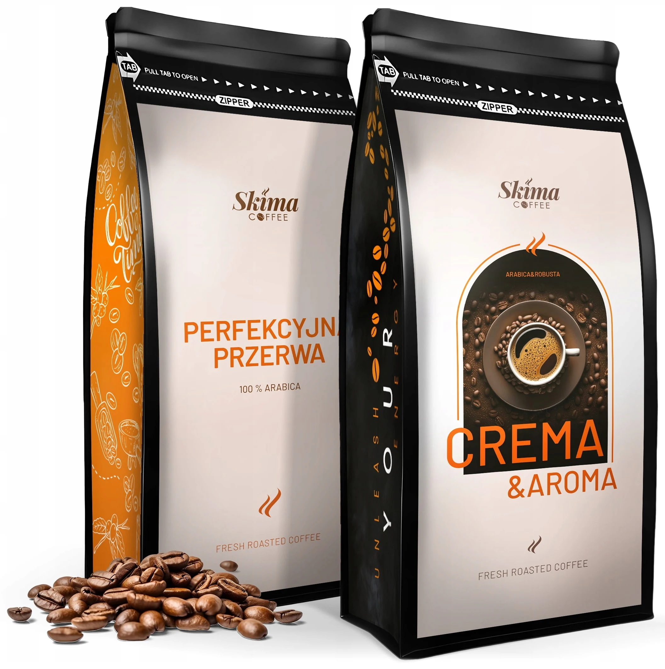 Kawa ziarnista 2x1kg CREMA&AROMA/PERFEKCYJNA PRZERWA do ekspresu + GRATIS
