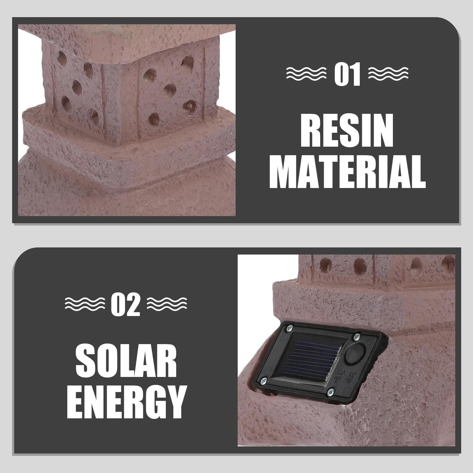 

Solar Court Lantern Resin Artistic Garden Decor Chinese Style Outdoor Scene Decorative Solar Lantern Ornament Adornment