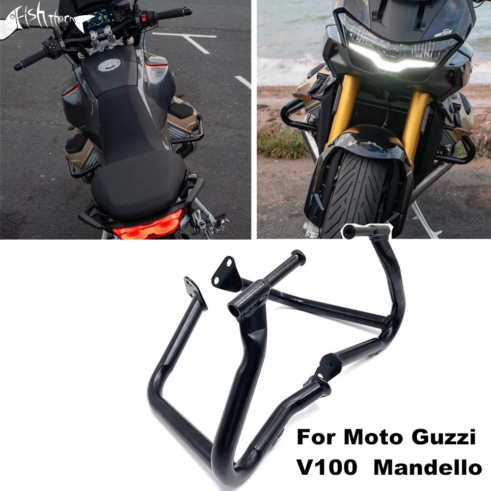 For Moto Guzzi V100 Mandello 2023 2024 Motorcycle  Engine Bumper Engine Guard Crash Bar Bumpe V100 MANDELLO