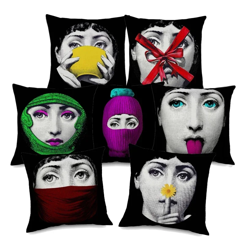 1 sztuk/zestaw Art Series poszewka na poduszkę wystrój kreatywne malowanie Sofa poszewka na poduszkę 45x45cm beżowa lniana poszewka na poduszkę dekoracja przedpokoju domu