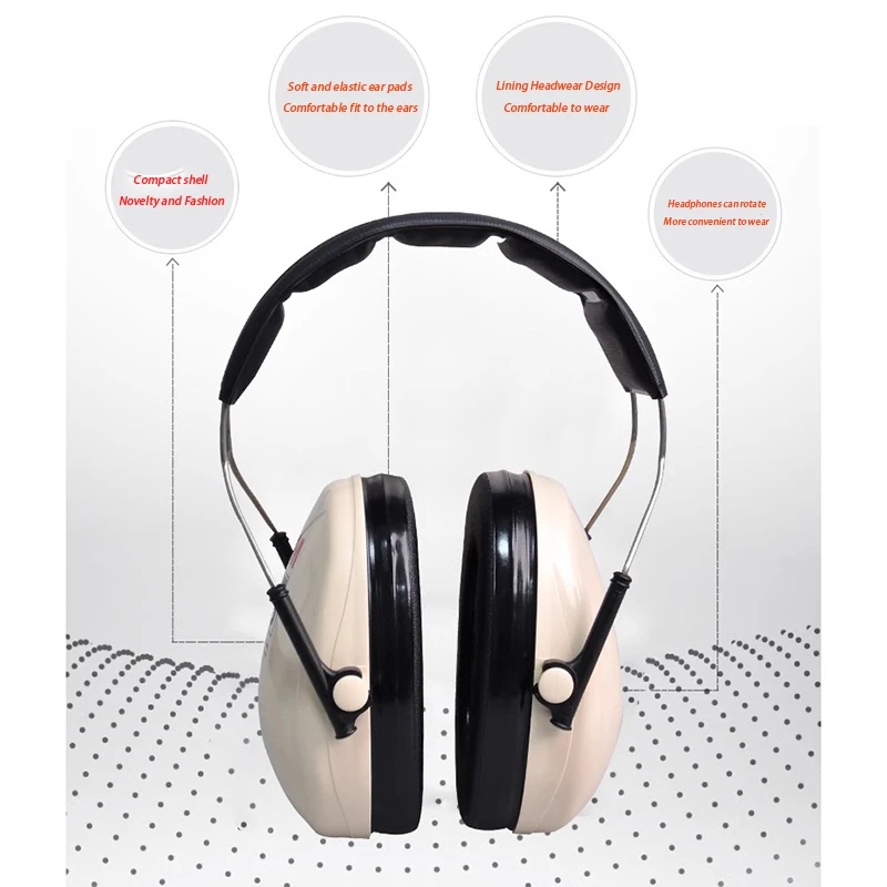 H6A noise Proof Earmuffs Sound Insulation Headworn Noise Reduction Sleep Learning Headphones Protective Earmuffs Mute Device