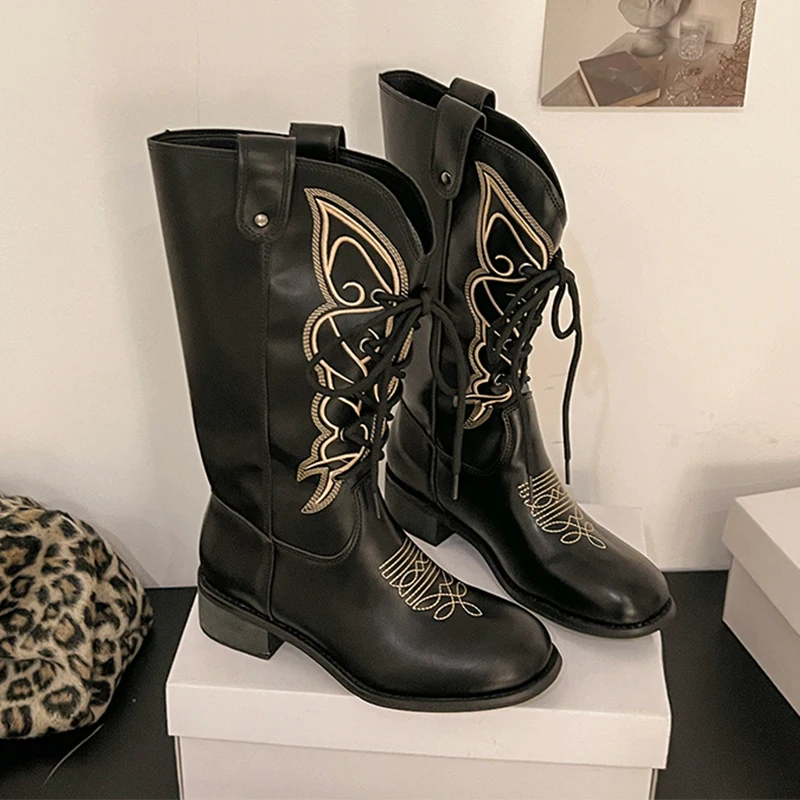 รองเท้าบูทผู้หญิง แฟชั่นดีไซเน - Street Fashion Goth บทวิจารณ์และราคา