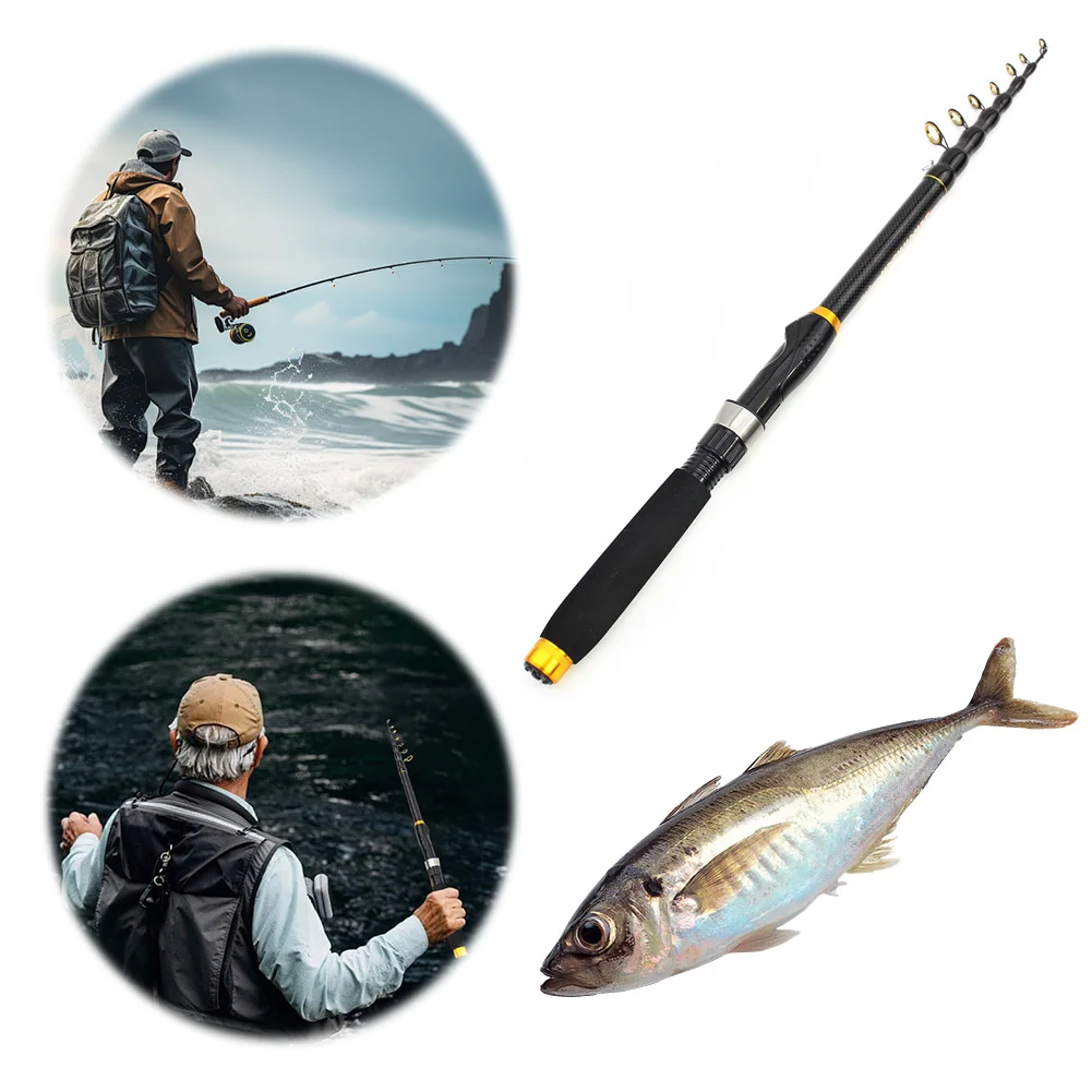 

Carbon Fiber Spinning Rod Telescopic Travel Fishing Pole Travel Rod Fishing Accessories for Carp Fishing