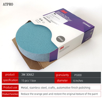 15PC 3M Trizact Foam 3/6 Inch Disc Sandpaper 02085 02087 30662 Self Adhesive 3000-5000 Grit Car Paint Surface Polishing