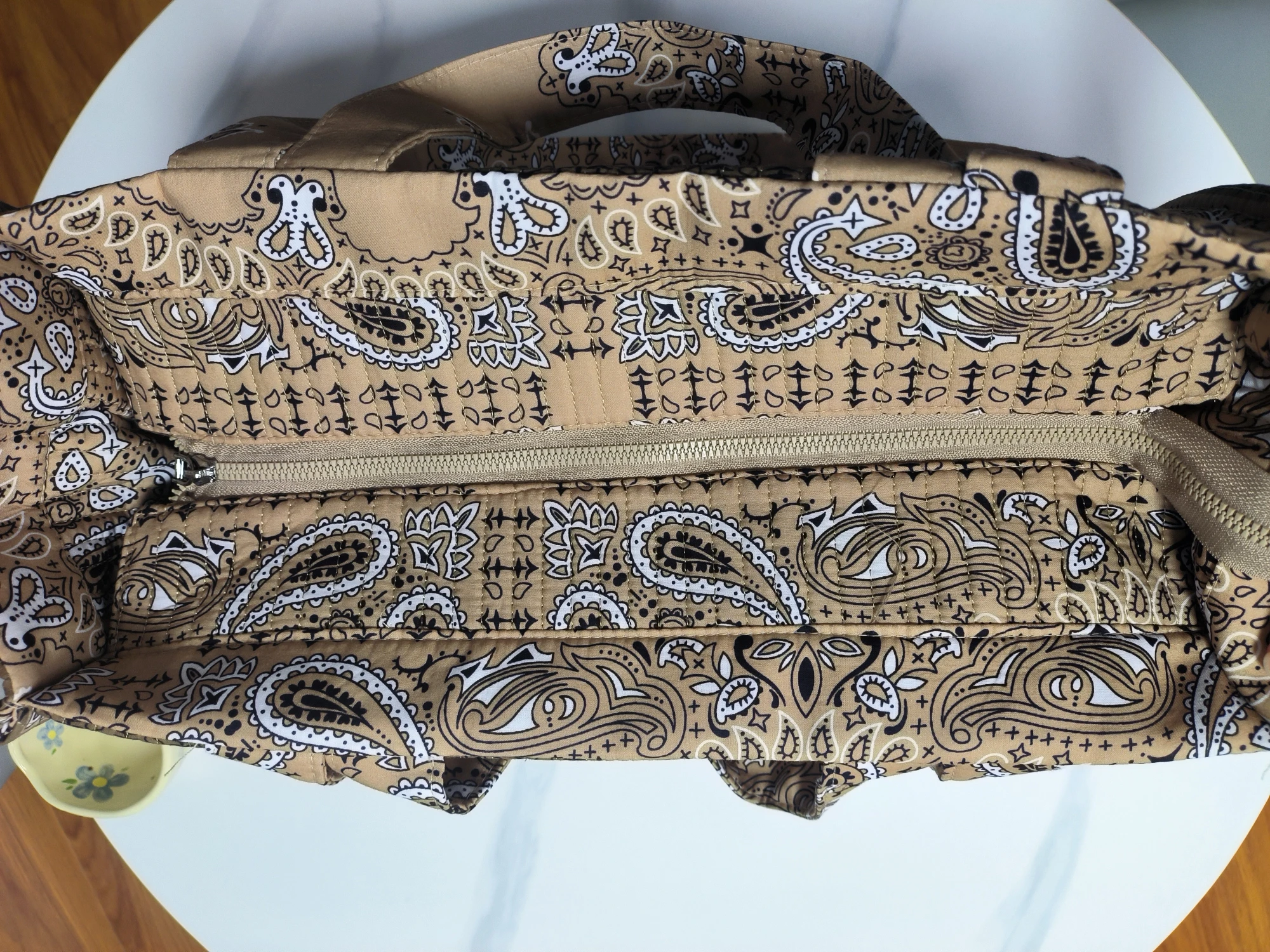 Böhmische Künstlerische Vintage-Tragetasche mit Blumenmuster, Damen-Schultertasche, Vielseitige Große Einkaufstasche für Arbeit und Freizeit – Detail 4