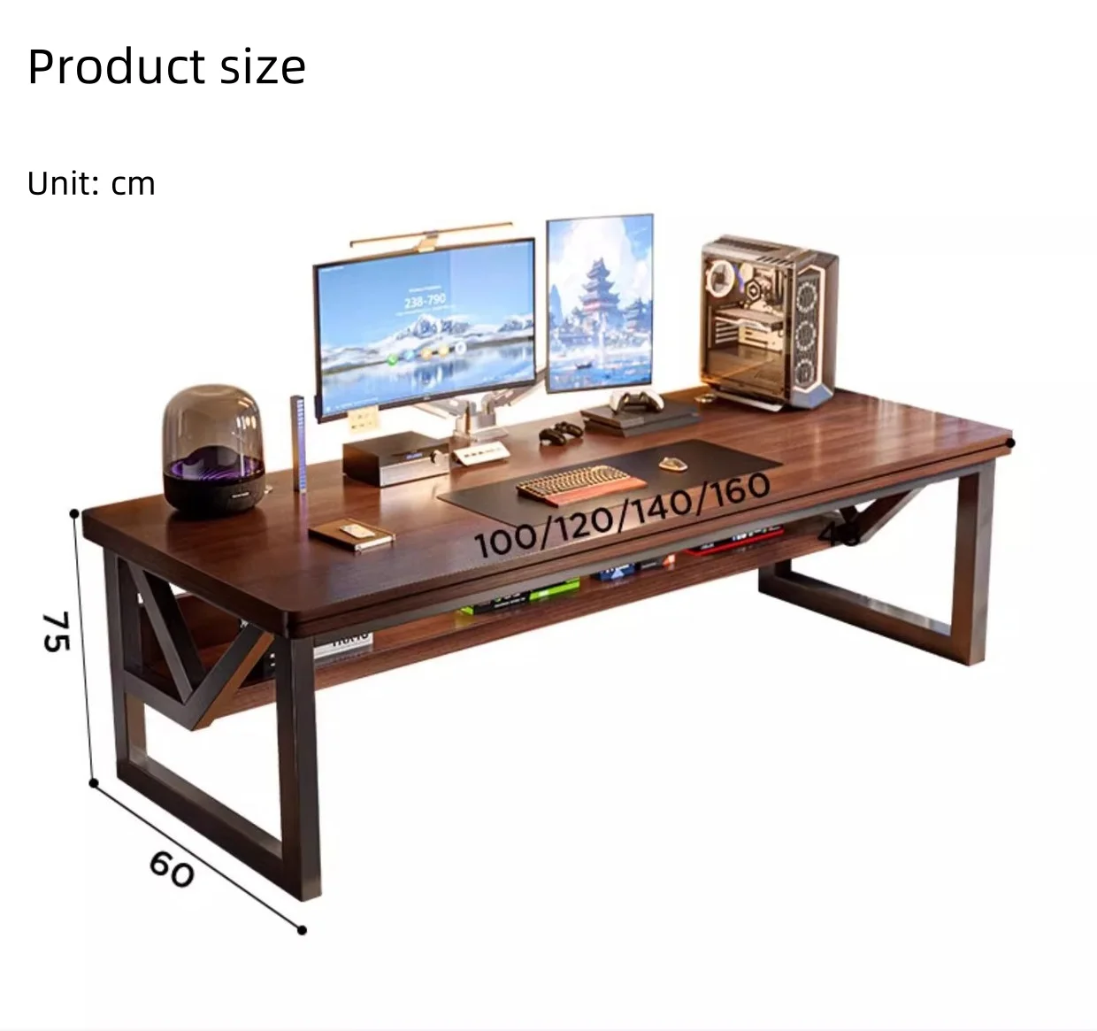 !@Executive Computer Desk Wooden Office Furniture Shelf Executive Desk Wooden Shelf Executive