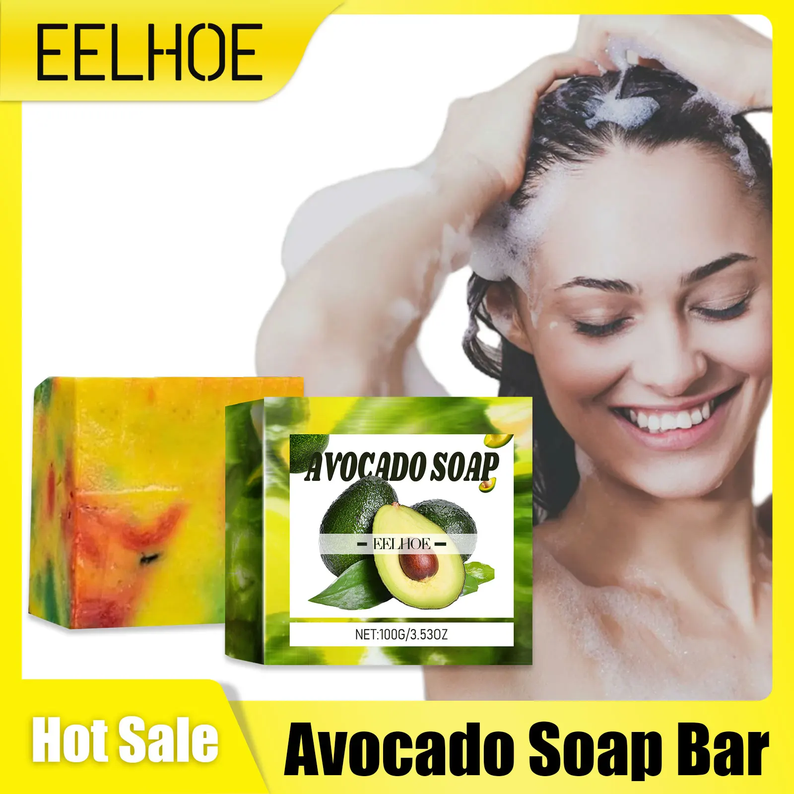 

Avocado Soap Moisturizing Oil Control Tender Skin Handmade Natural Soap Bars Body Cleansing Remove Dirt Smoothing Skin Body Care