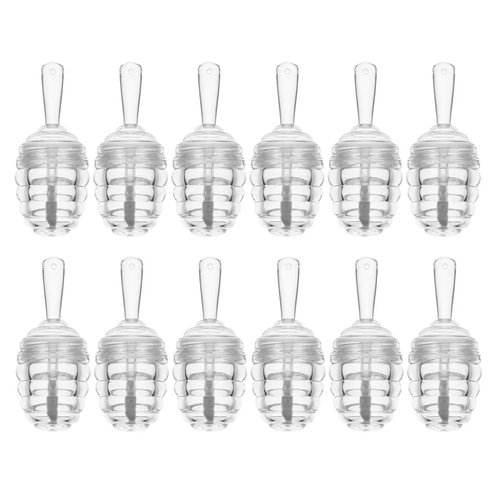 

12Pcs Mini Beehive Clear Honey Lip Gloss Tubes Refillable Lip Balm Containers Portable Travel Bottles