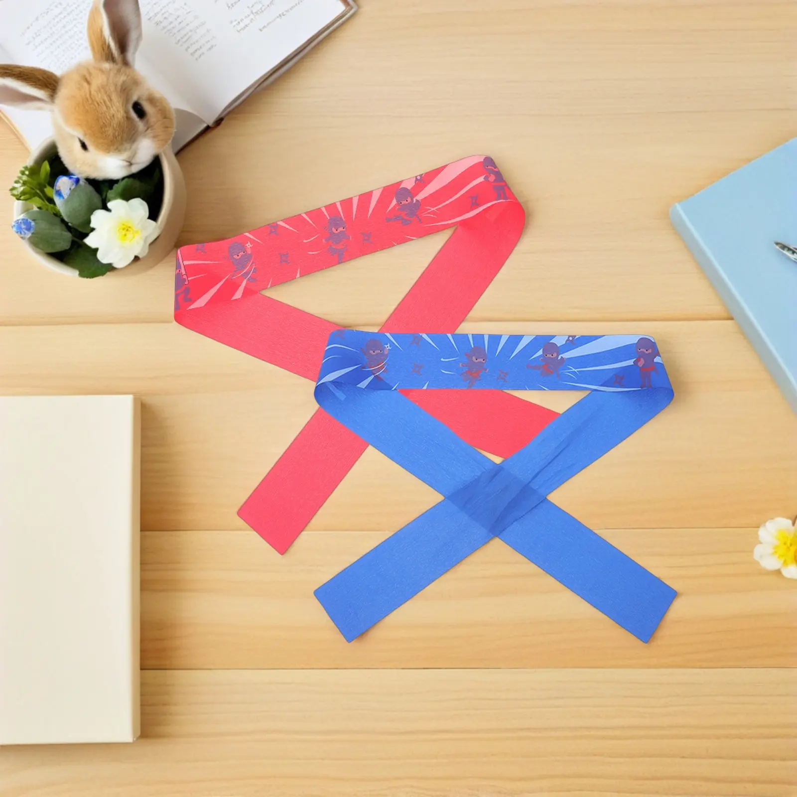 4Pcs Vibrant Kids Karate Headbands Ninja Cosplay Japanese Hachimaki Style for Taekwondo Sports Parties Reusable Machine Washable view 2