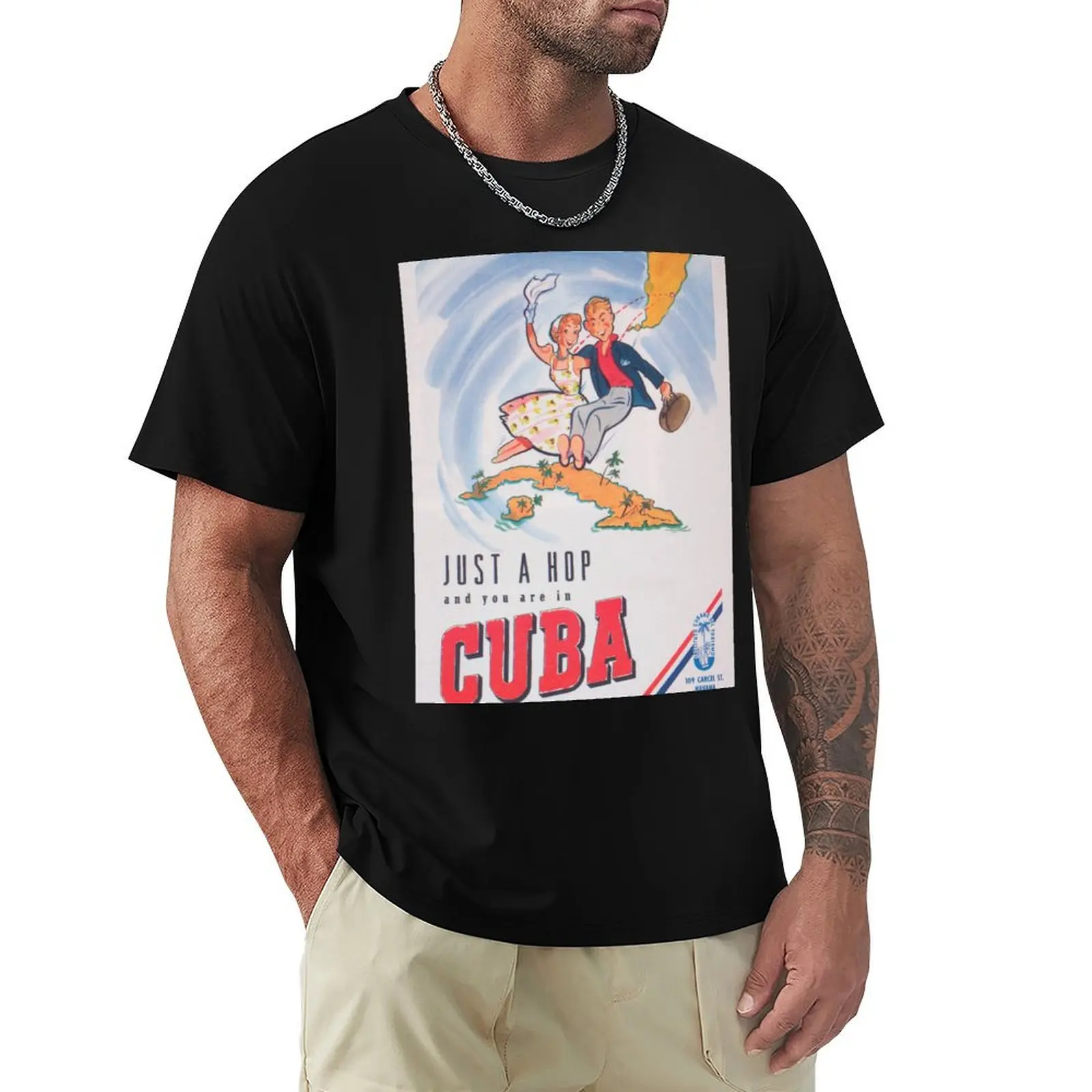 

Cuba Retro Vintage Travel Poster T-Shirt boys animal print quick drying Funny t-shirt blacks mens t shirts pack